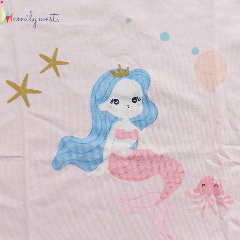 Áo Thun Cotton Cổ Tròn Tay Ngắn In Hoạt Hình Dành Cho Bé Gái