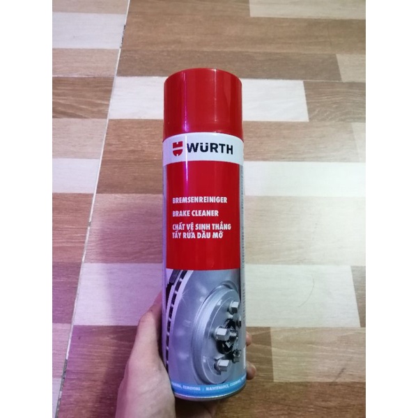 Vệ sinh bố thắng đĩa phanh, dầu mỡ Wurth 500ml chính hãng