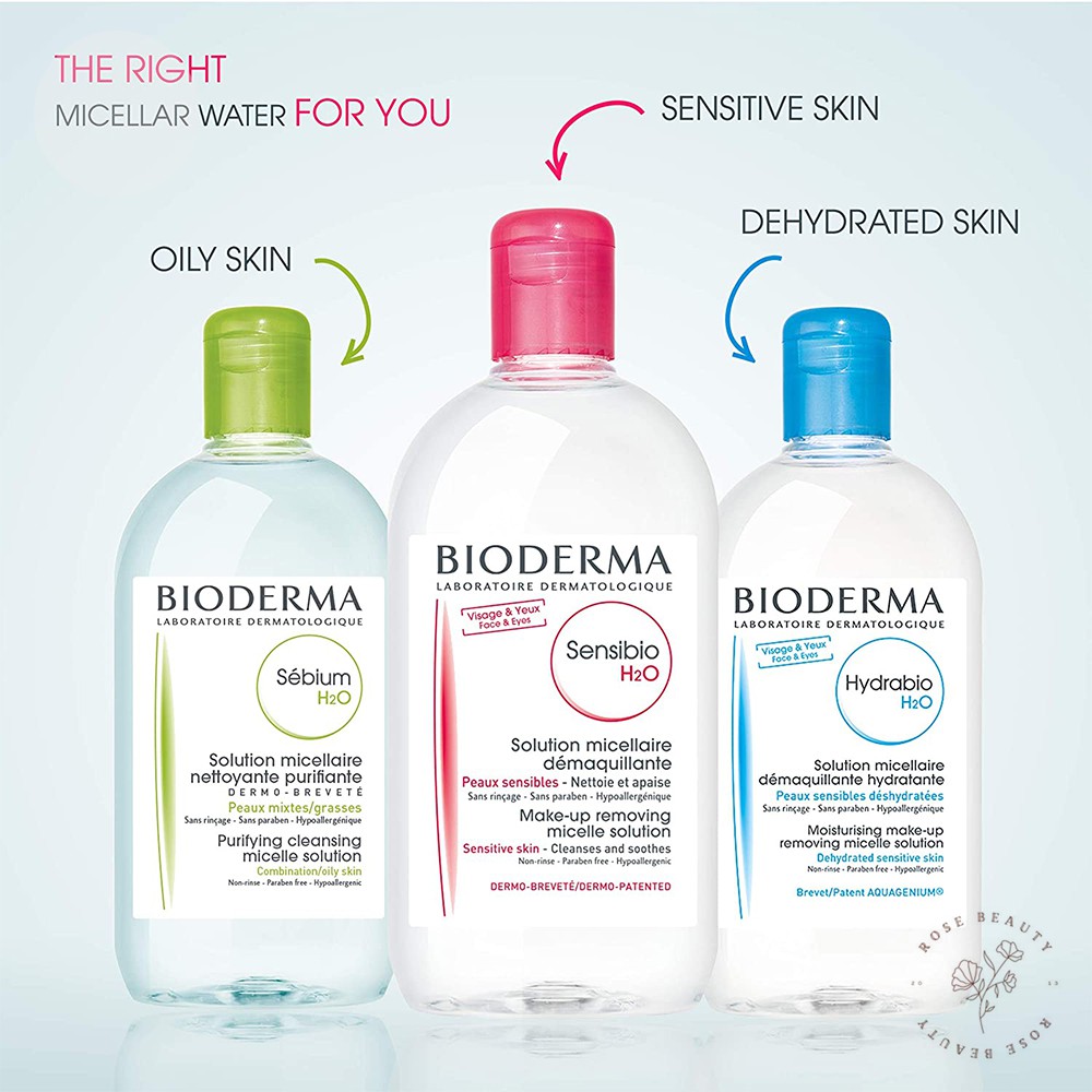 Nước tẩy trang Bioderma Sensibio và Sebium H2O cho da nhờn mụn và da nhạy cảm | BigBuy360 - bigbuy360.vn