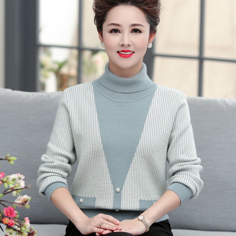 Các bà mẹ trung niên mặc áo len dệt kim kiểu nước ngoài, mùa xuân, thu và đông áo len mỏng dày mới của phụ nữ trung niên | BigBuy360 - bigbuy360.vn