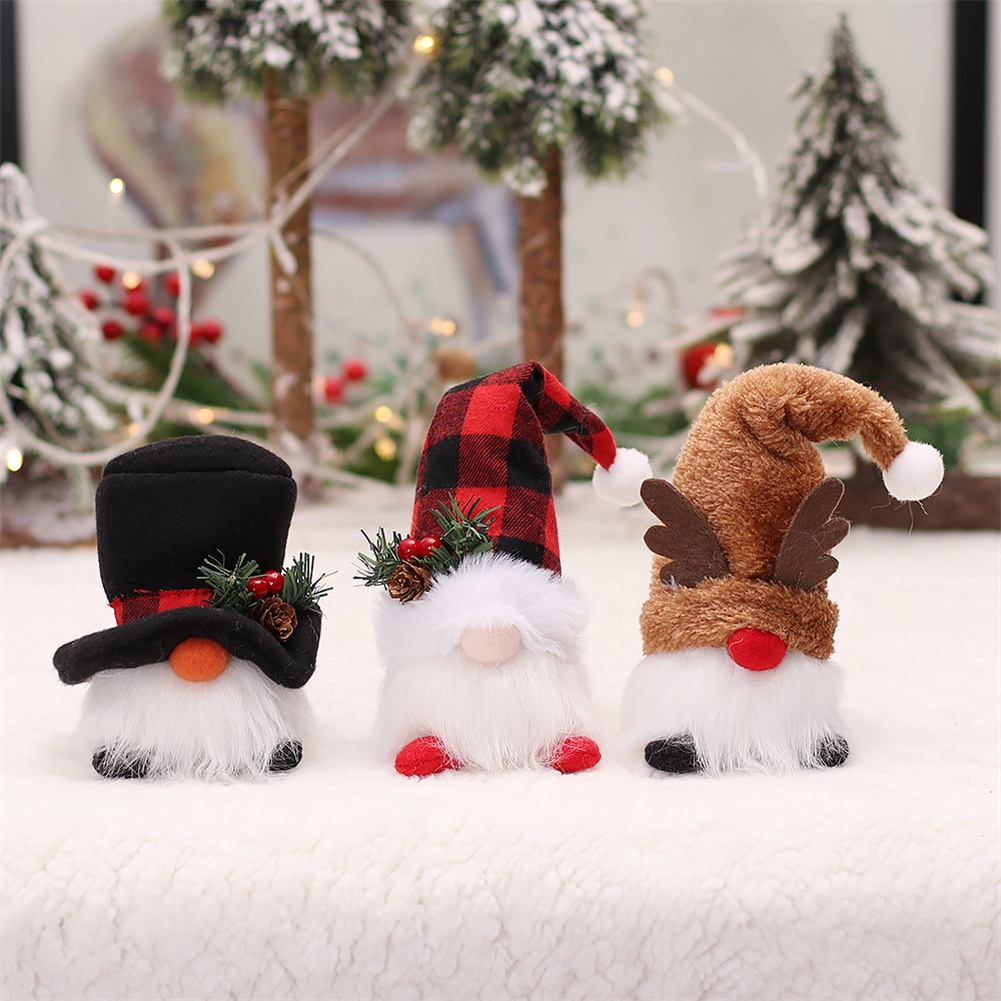 Đồ trang trí Giáng sinh Gnomes sang trọng có đèn LED phát sáng cho búp bê vô danh