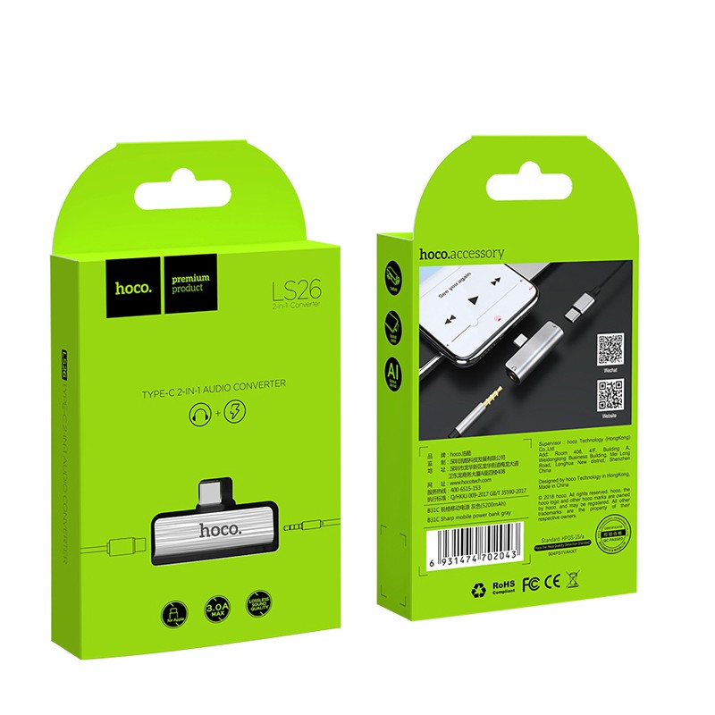 HUAWEI Dây Cáp Sạc Nhanh HOCO Type C Sang 3.5mm xiaomi