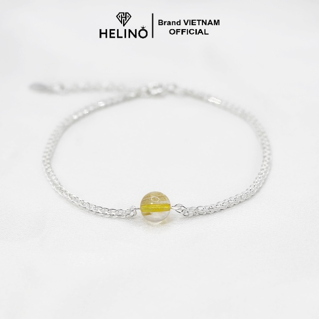 Lắc tay bạc nữ HELINO mix đá phong thủy tinh tế, vòng may mắn mang tài lộc, tình yêu V06