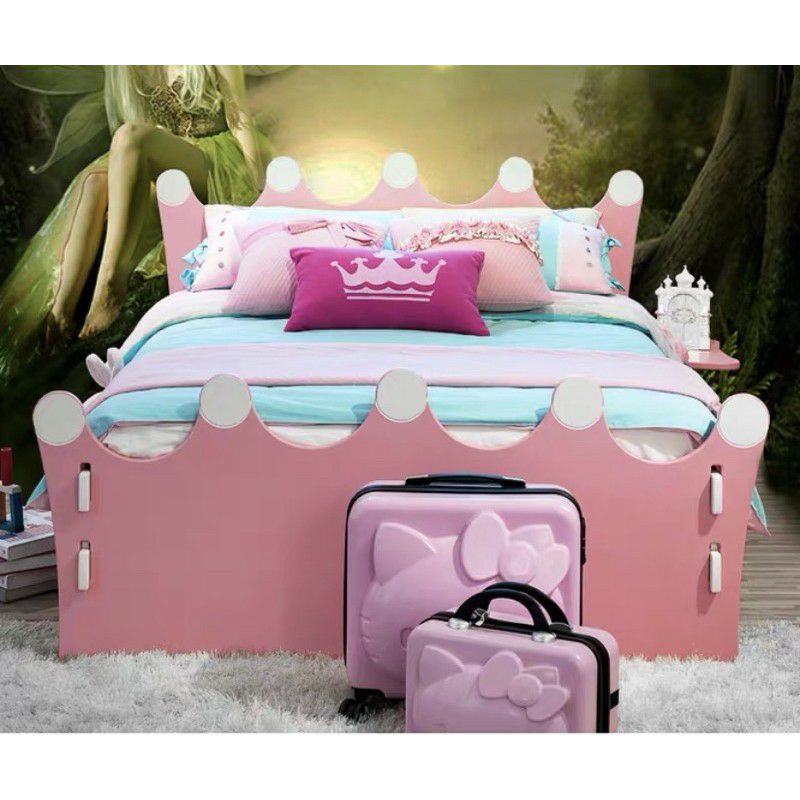 Giường vương miện👨‍👩‍👧‍👦 Ảnh thật 👨‍👩‍👧‍👦 giường vương miện cho bé - giường công chúa màu Trắng, Hồng Kích thước 1m9,2m