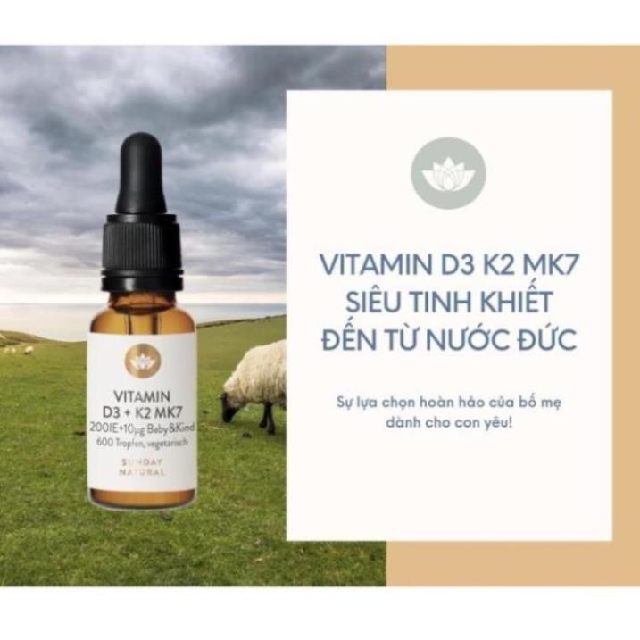 Vitamin D3 K2 Mk7 Sunday Natural 20ml Đức