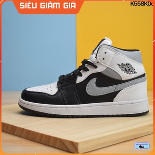 (FULL BOX + QUÀ TẶNG) Giày thể thao Air Jordan 1 Mid White Shadow cổ cao siêu đẹp cho nam và nữ