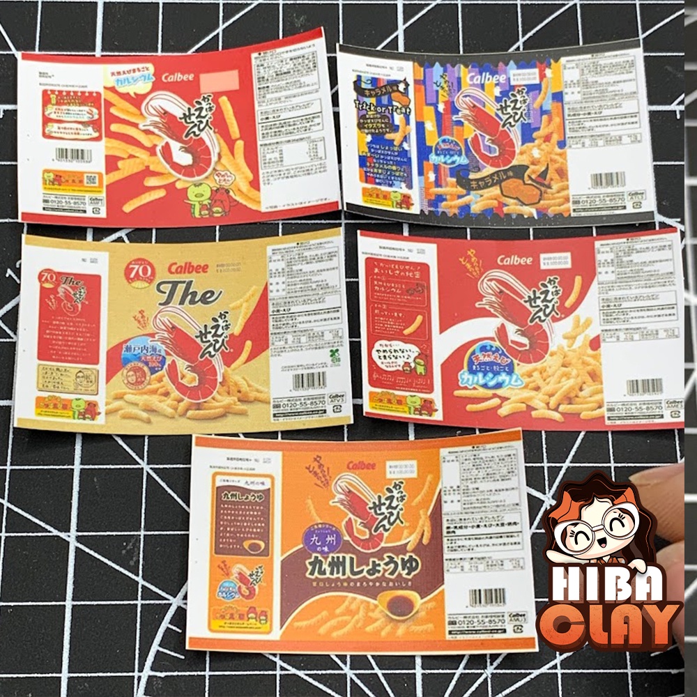 Sét 5 Bao bì snack tự gấp mini Minifood 004 trang trí mô hình, đồ ăn mini mô hình cho búp bê DIY