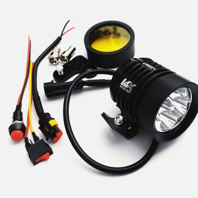 ♟❃☼Đèn led trợ sáng L4x.Cree T6 .Tặng pát chân gương+công tắc .bảo hành 6 th