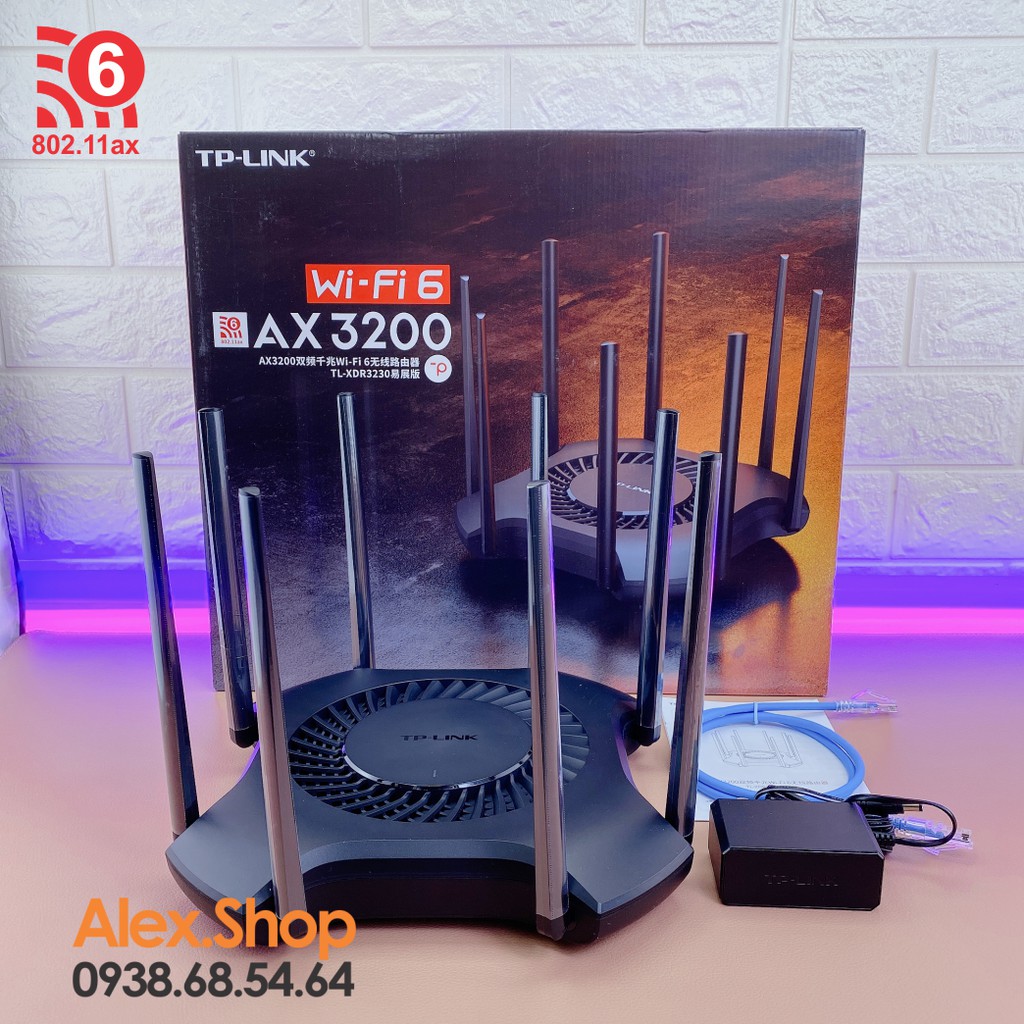 HÀNG NEW FULLBOX-HỘP BỊ RÁCH Phát WiFi6 Thông Minh TPlink XDR3230 AX3200 Công Suất Cao 150Users - CPU 1.35Ghz