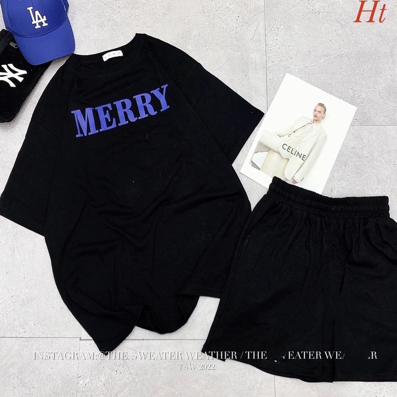 Sét quần áo cộc nữ MERY - Bộ đùi mặc nhà nữ mùa hè đồ bộ Unisex siêu xinh - KimDung Fashion Store