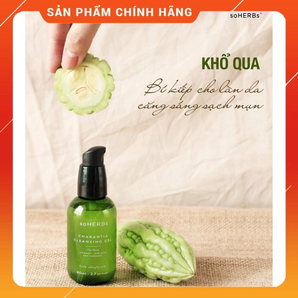 Sữa rửa mặt khổ qua soherbs da mụn chính hãng 80gr