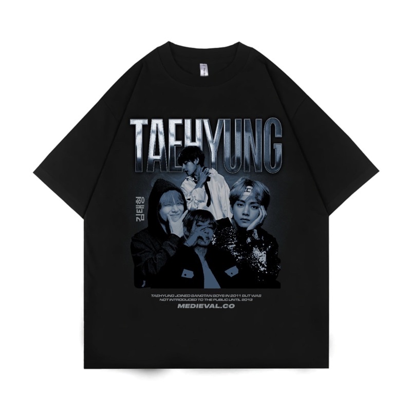 Áo Thun Cổ Điển In Hình Taehyung BTS | Kpop Hàn Quốc | Áo Thun Đen Tees Quá Khổ | Taekook | Jungkook | Bộ Đồ Ngủ 24 Món Dành Cho Người Lớn