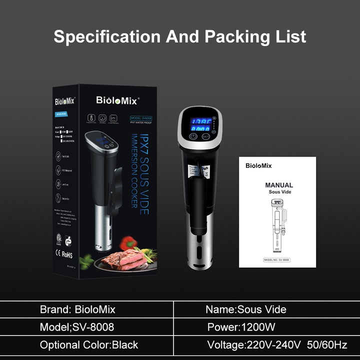 Máy nấu chậm Sous vide BioloMix SV-8008 - [ BẢO HÀNH 24 THÁNG]