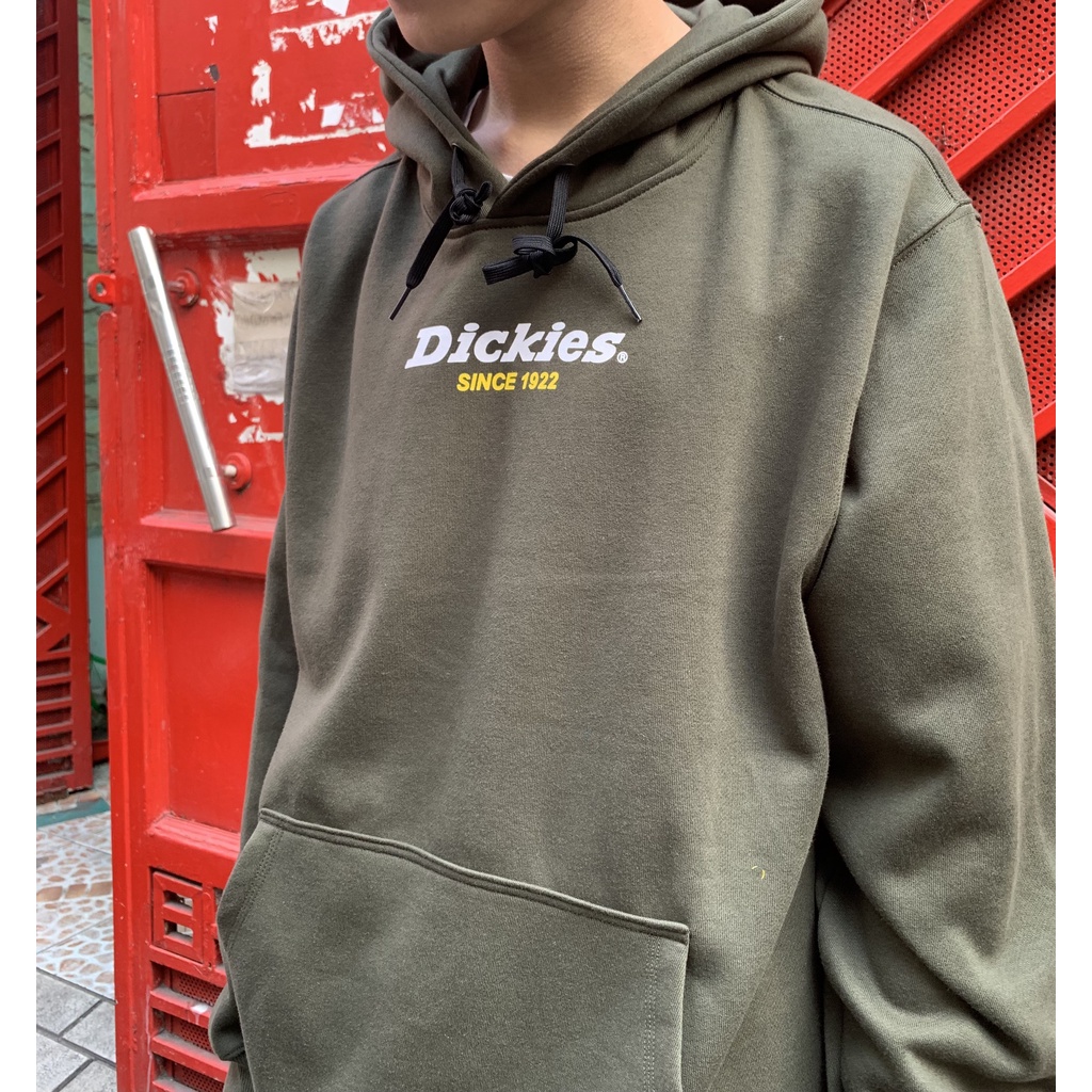 Áo hoodie nỉ Dickies nam nữ unisex form rộng basic in ngực chính hãng - Helistore