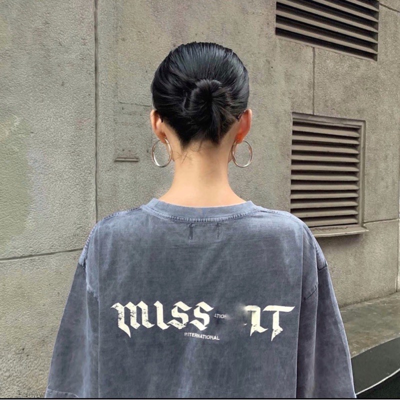 Áo thun unisex missout  MST Wash Xám Logo Mít áo thun tay lỡ nam nữ unisex Full tag Kun Shop | BigBuy360 - bigbuy360.vn