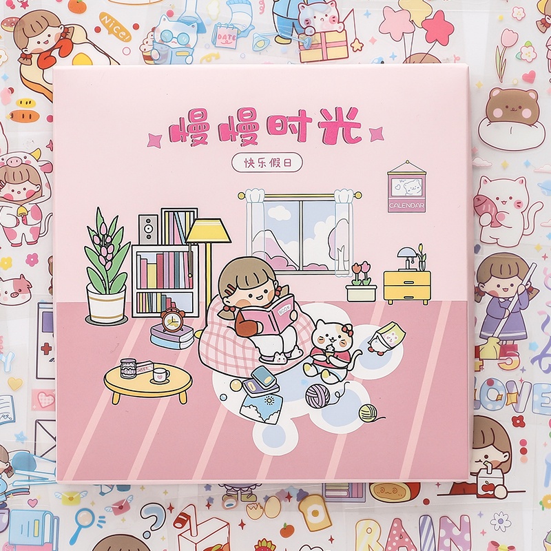 Bộ 100 Miếng Dán Họa Tiết Hoạt Hình Dùng Trang Trí Album Ảnh