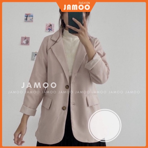 Áo Blazer 2 lớp 4 cúc mẫu mới, Áo vest nữ khoác ngoài JAMOO.