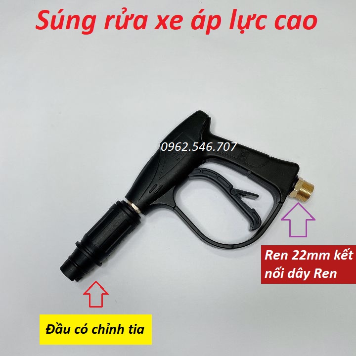 Súng xịt - súng rửa xe áp lực cao mini cho máy xịt rửa áp lực cao
