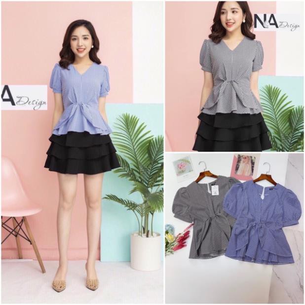 Bán Sỉ Áo đẹp Áo sơ mi kẻ peplum siêu hót(kèm video ảnh thật)