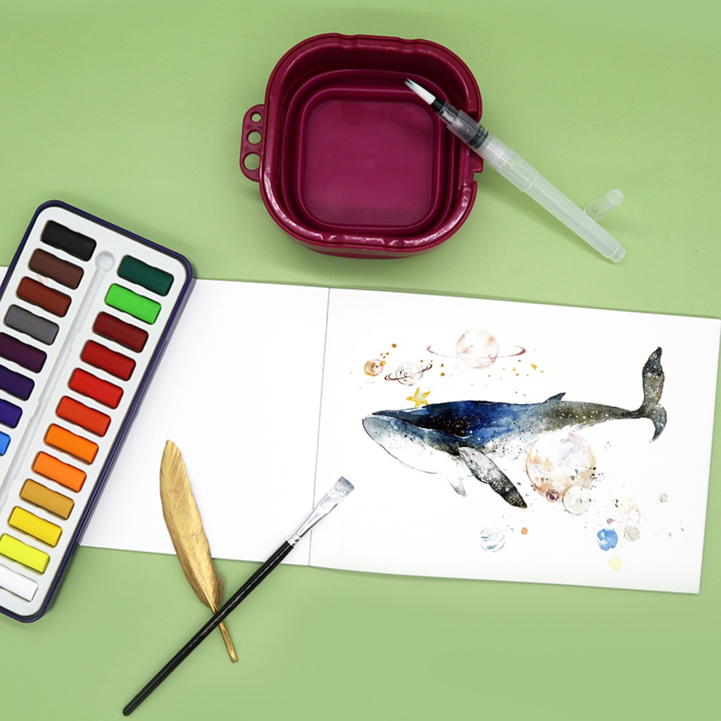 Bộ 15 tờ giấy vẽ 180GSM SeamiArt tiện lợi cho màu nước/màu bột