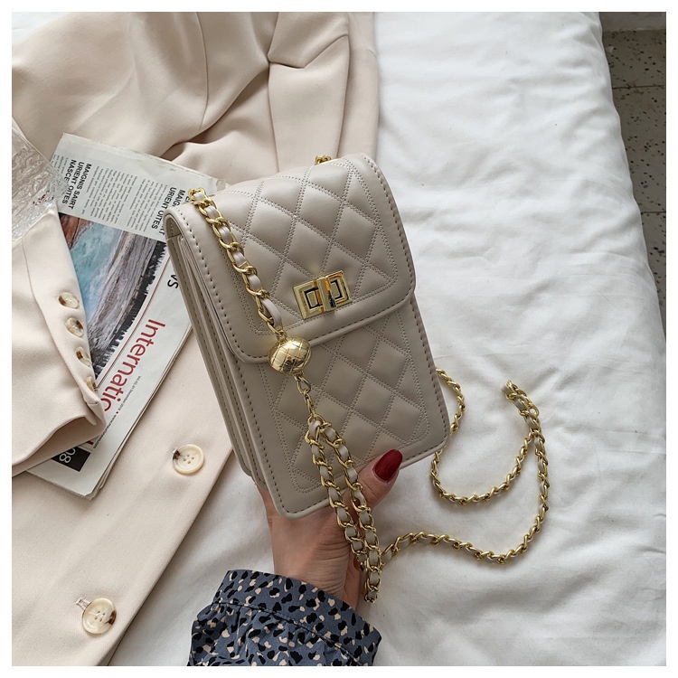 Túi đeo chéo kiêm ví đựng điện thoại nữ ô trám hai ngăn BAG U CLT105