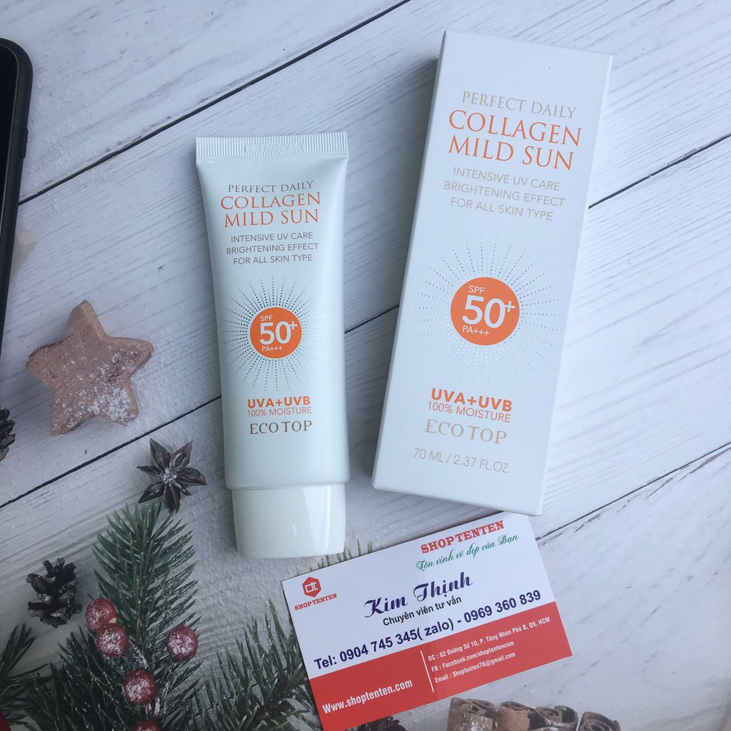 Kem Chống Nắng Perfect Daily Collagen Mild Sun ECOTOP SPF50+