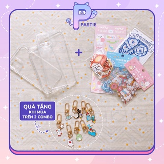 (TẶNG KÈM KEYRING )Combo GIÁ HẤP DẪN ốp lưng trong nhựa dẻo iphone+ sticker hoạt hình