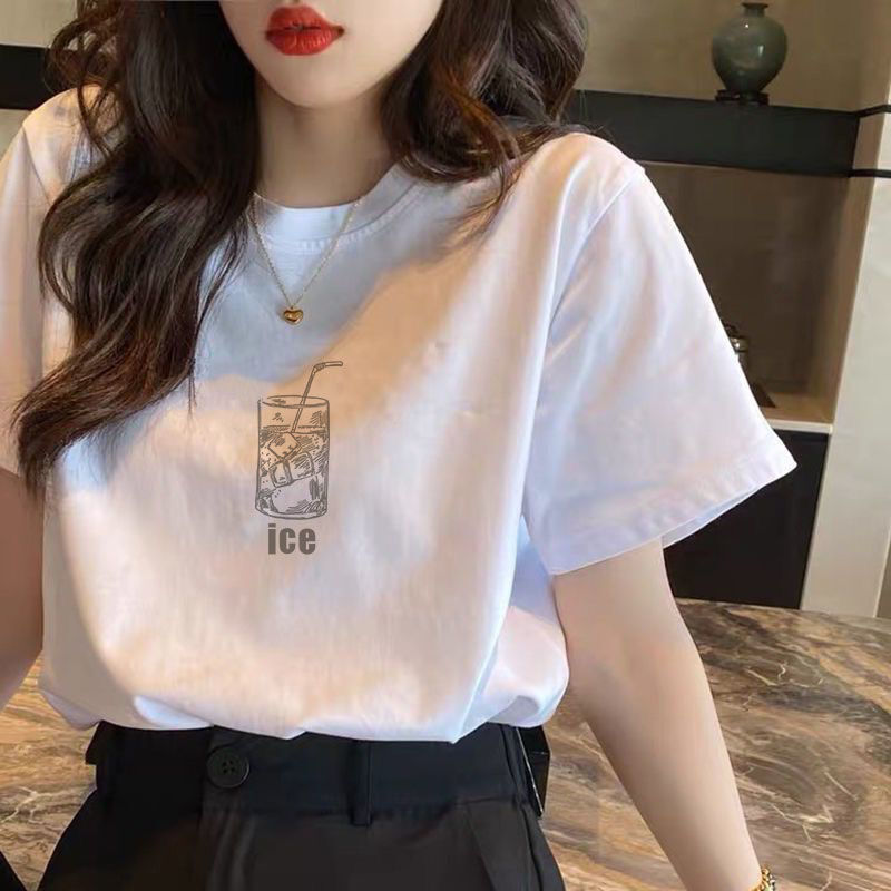 Áo thun ngắn tay dáng rộng phong cách Hàn Quốc cho nữ