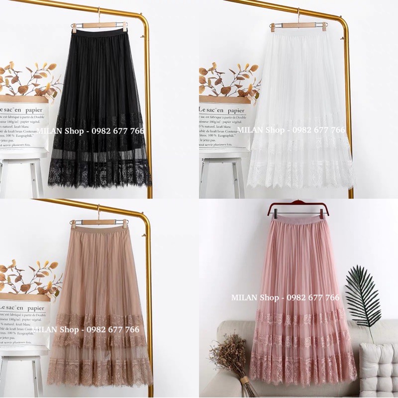 [Mã WASTUP giảm 10% tối đa 30K đơn 99K] Chân váy xếp ly công chúa phối ren dịu dàng nữ tính | BigBuy360 - bigbuy360.vn