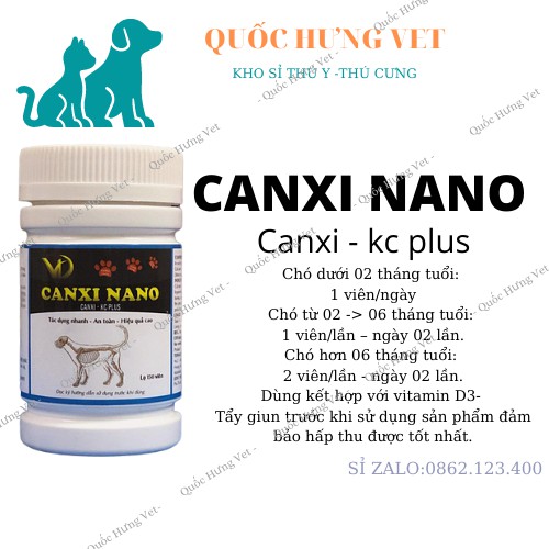 Canxi nano bổ sung chất cho thú cưng