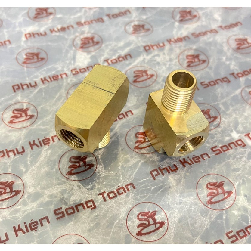 [TÊ NỐI REN] Tee lệch ren G 1/4 13 DN8 ba đầu chia ren trong ngoài T phù hợp với ren dân dụng BSP hệ G - Bằng Đồng