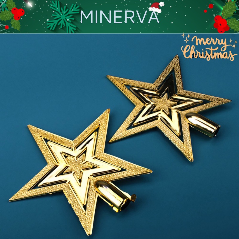 Ngôi sao vàng 3 kích thước treo chóp đỉnh cây thông trang trí Giáng Sinh