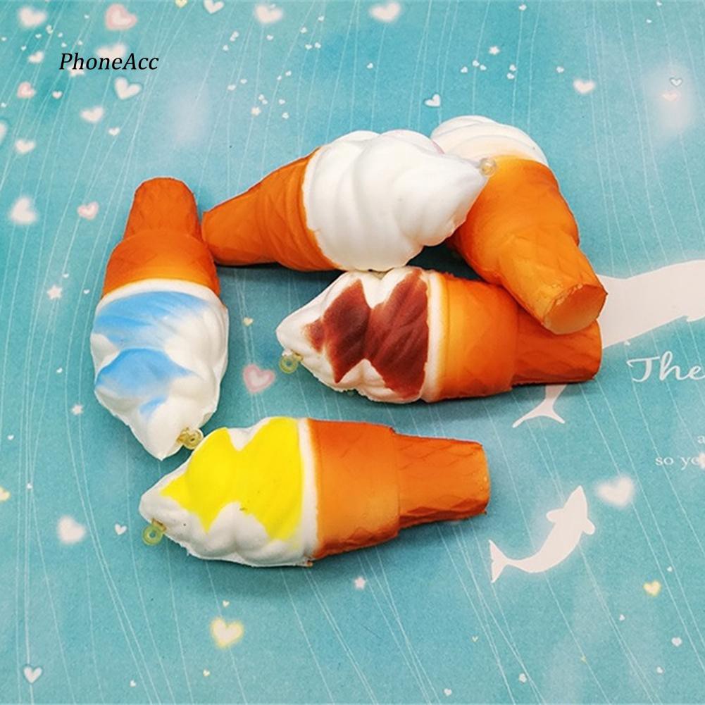 Đồ Chơi Nắn Bóp Đàn Hồi Giảm Stress Hình Cây Kem Ốc Quế 10cm