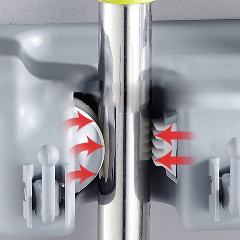 Giá Đỡ Cây Lau Nhà Bằng Nhựa ABS Đa Năng Kèm Móc Tiện Dụng Cho Nhà Bếp / Phòng Tắm