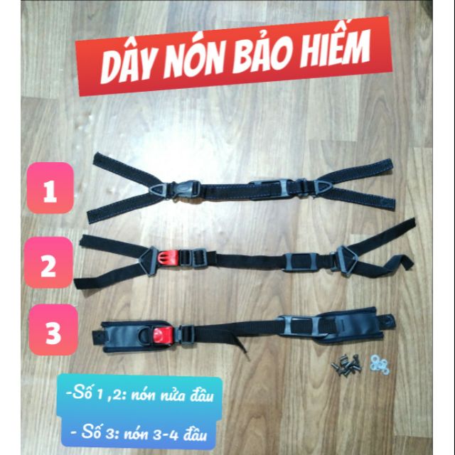 Dây Thay Nón Bảo Hiểm Nửa Đầu Và Nón 3/4 - Tặng Kèm Bộ Đinh Tán