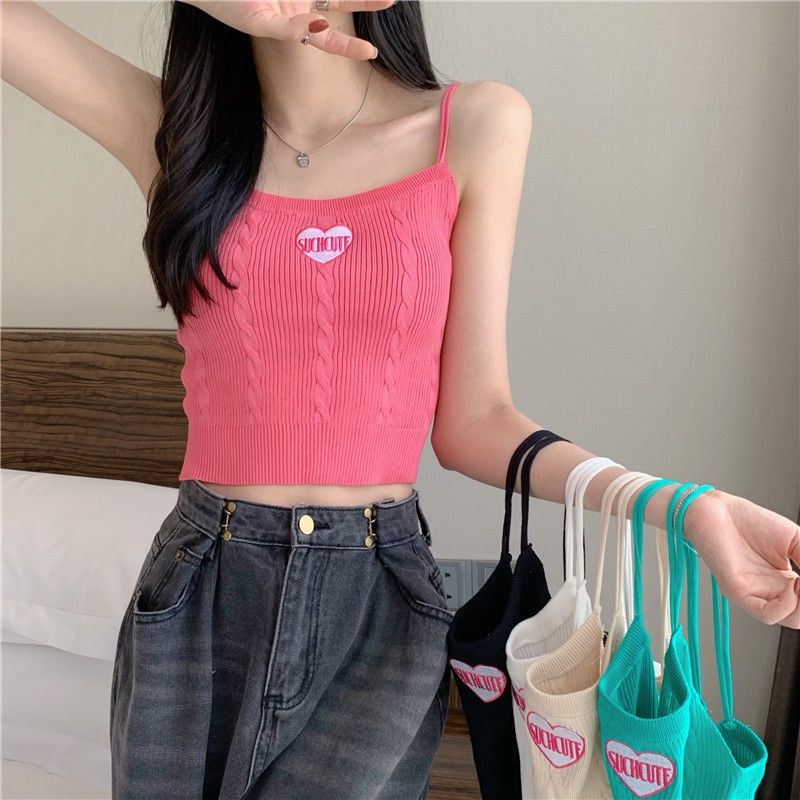Áo Hai Dây Ngắn Thêu Họa Tiết Phong Cách Ngọt Ngào Quyến Rũ Cho Nữ  tao bao