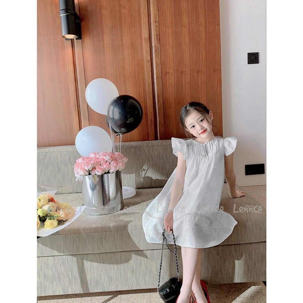 Váy thô thêu trắng Lennco cho bé gái