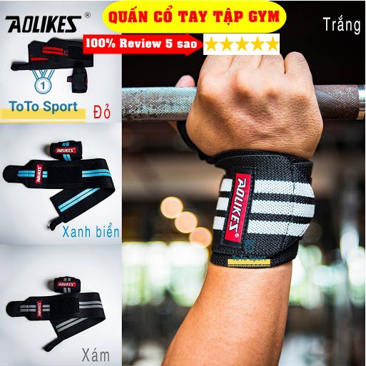 [Loại 1] Đôi Băng Quấn Cổ Tay, Đai Bảo Vệ Cổ Tay Tập GYM chính hãng Aolikes A1538