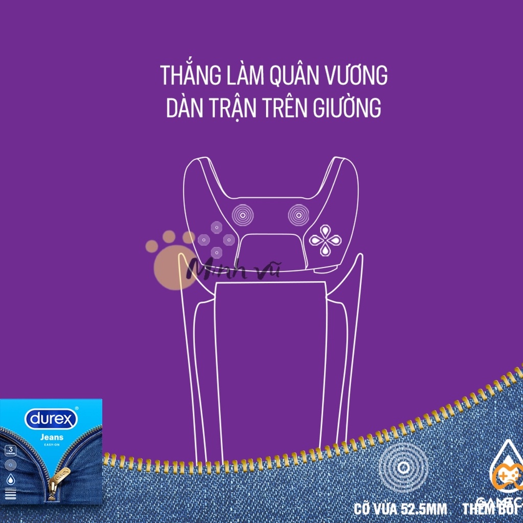 [ Có video ảnh thật ] Bao cao su Durex Jeans hộp 3 chiếc bcs durex