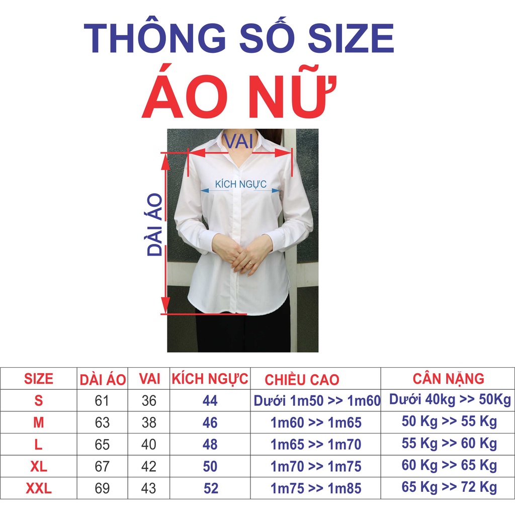 Áo Sơ Mi Trắng Nữ, Không Nhăn, Giấu Nút, Tay Dài Có Bigsize, Sơ Mi Trắng, Công Sở Chất Vải Kate Mỹ Form Suông