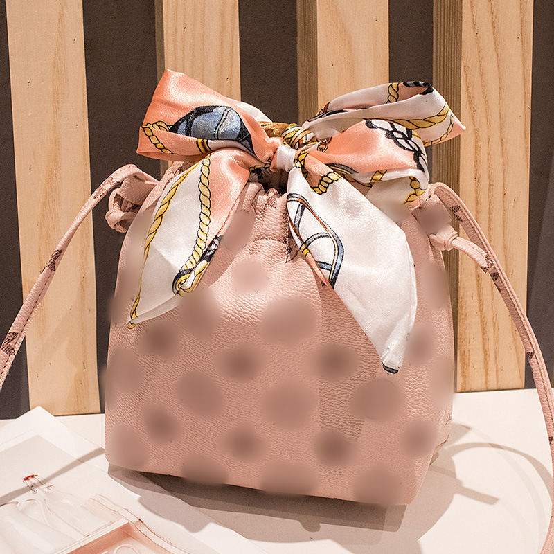 Túi dây rút bằng da PU màu trơn thời trang Hàn Quốc