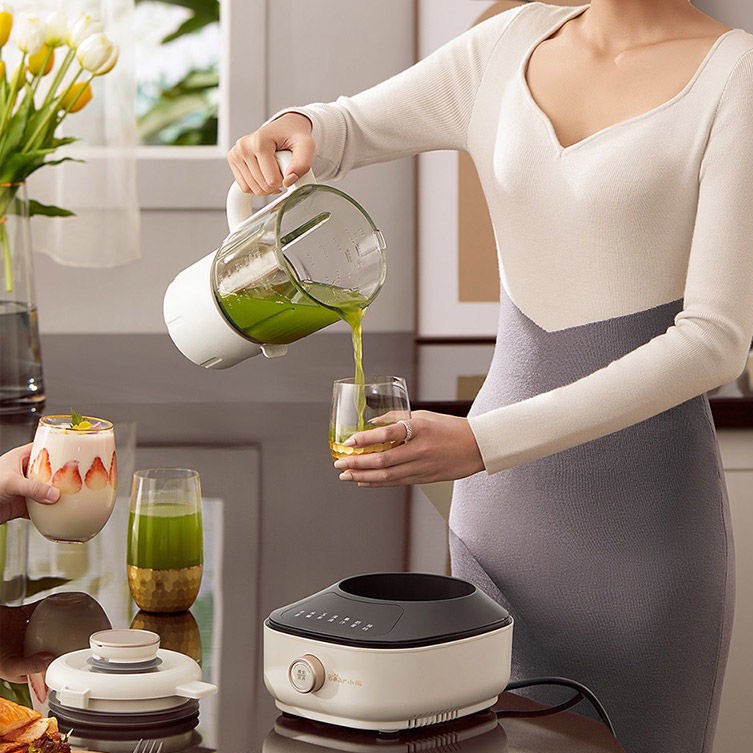 Máy xay nấu làm sữa hạt cách âm chống ồn BEAR PBJ-B06W1 màu xanh/trắng bảo hành chính hãng 12 tháng