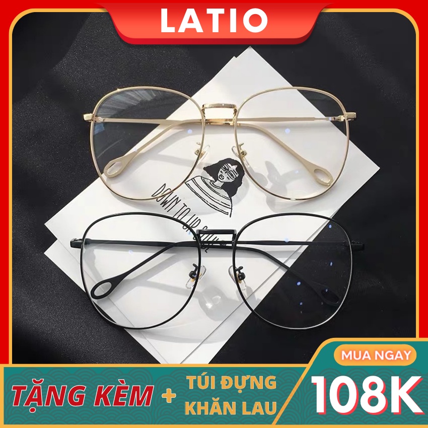 Mắt kính nữ LATIO gọng kim loại cao cấp với thiết kế đơn giản kết hợp với 3 tone màu siêu đẹp - KM2