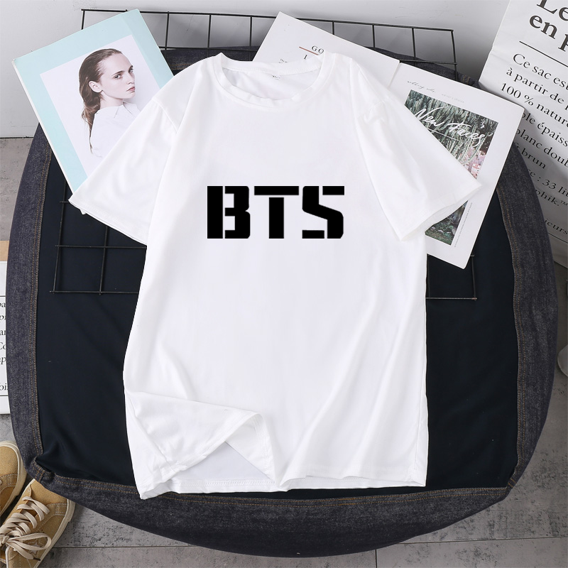 BTS BTS World Tour Big Logo Áo phông nam và nữ mùa hè áo phông ngắn tay giản dị quần áo phong cách đường phố hàng đầu