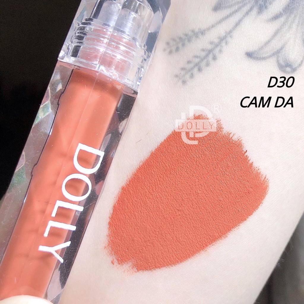 Son Lì Son Kem DOLLY DIAMOND VELVET Không Chì Chính Hãng ^Màu Cam Da^