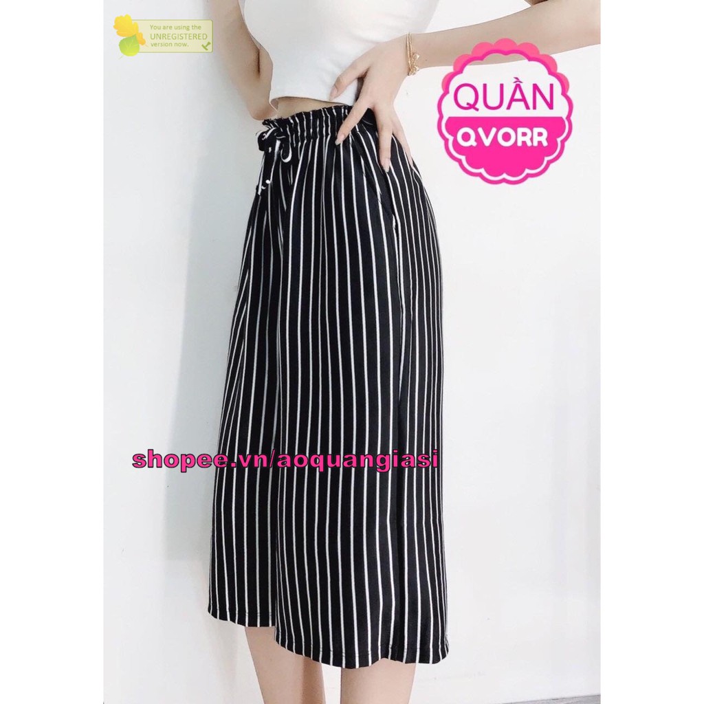 quần thun nữ ống rộng dáng lửng sọc nơ nhỏ mt981 size s,m cho bạn trẻ trung và sự khác biệt