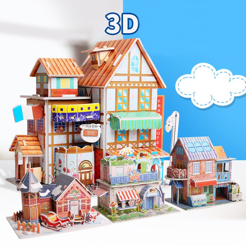 Đồ Chơi Mô Hình 3D Nhà Biệt Thự Và Lâu Đài Công Chúa Bằng Xốp Siêu Dễ Thương