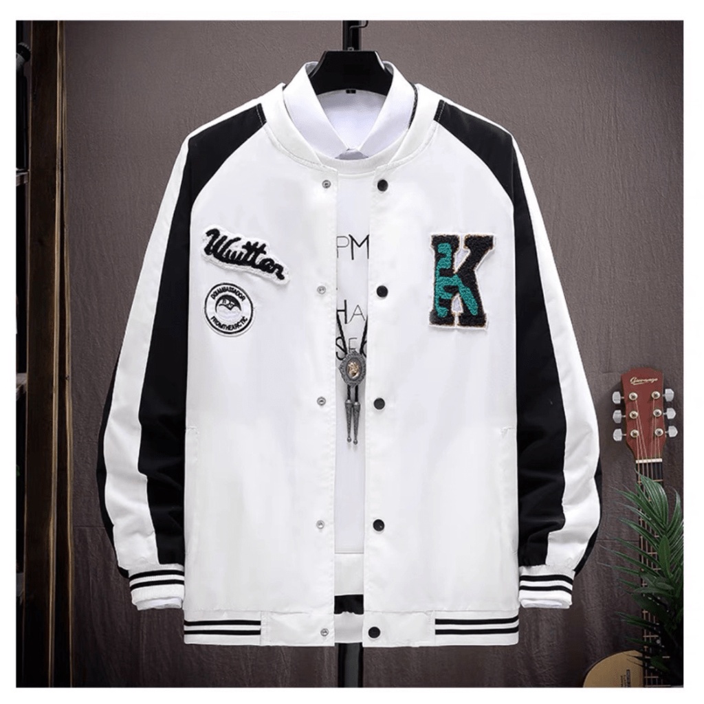 Áo khoác nỉ bomber Nam Họa Tiết Chữ K From Rộng Kiểu Dáng Độc Đáo U998 [NewUnisex]