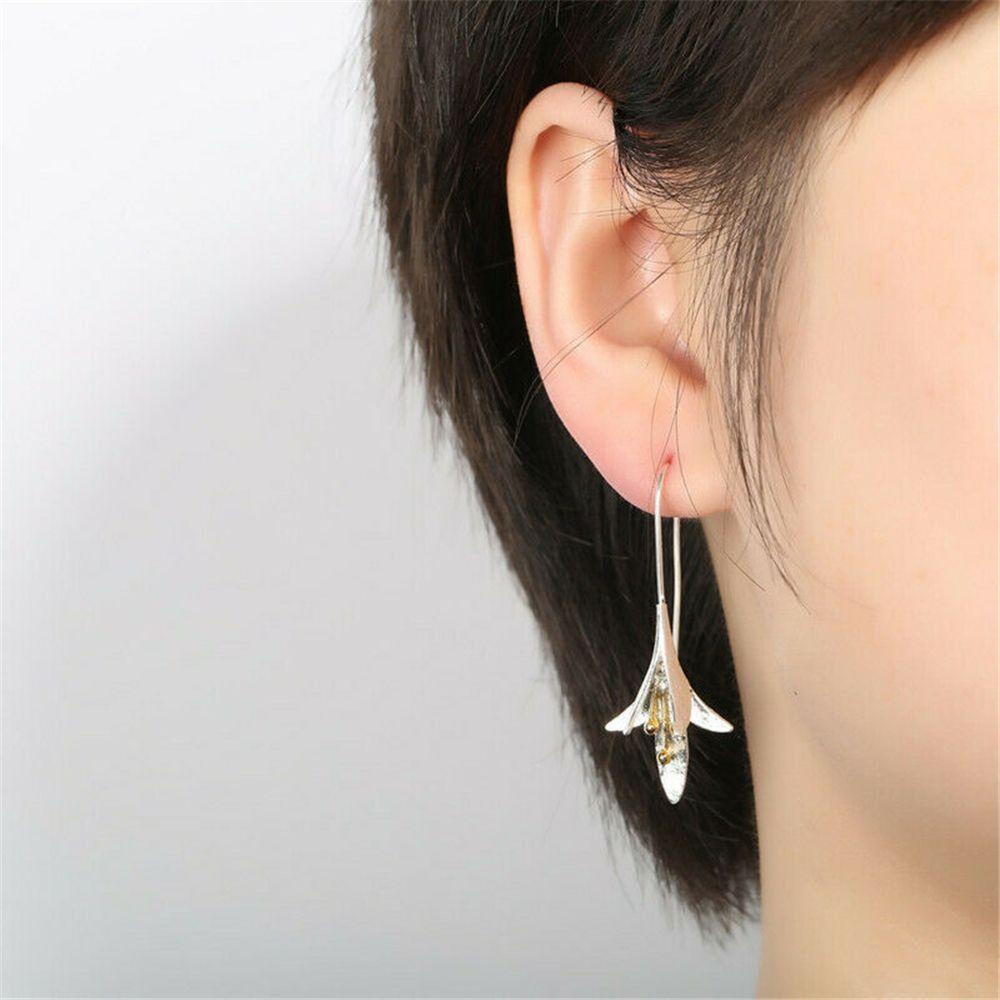 Eutus Bông Tai Thả Hình Cánh Hoa Vỏ Sò Vintage Hàn Quốc Cho Nữ Dự Tiệc