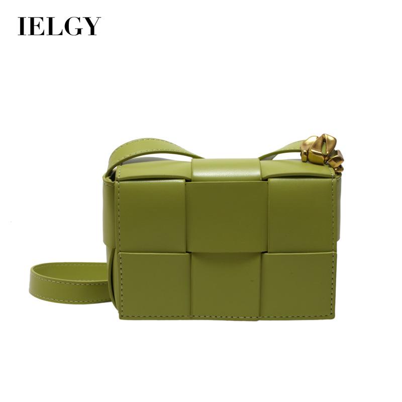 Túi đeo chéo IELGY dáng vuông nhỏ thiết kế dệt thủ công thời trang đơn giản dành cho nữ